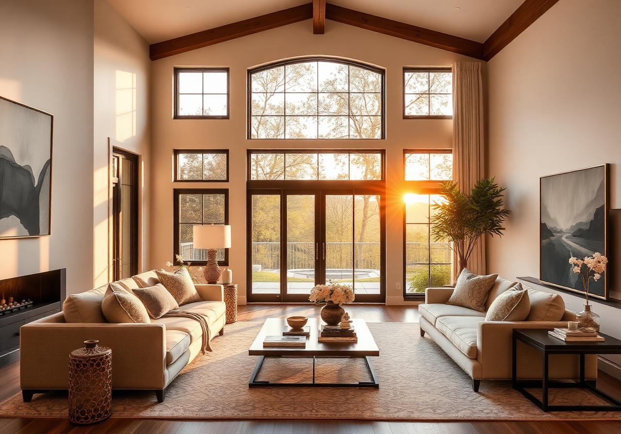Beautifully staged luxury living room ready for sale
