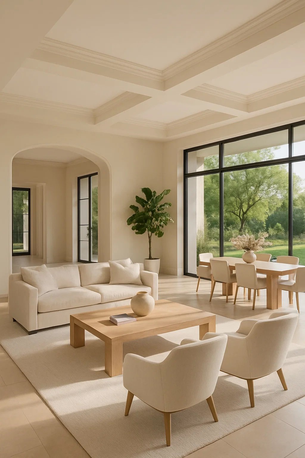 Sunlit luxury living room curated by Lumina Luxury Estates